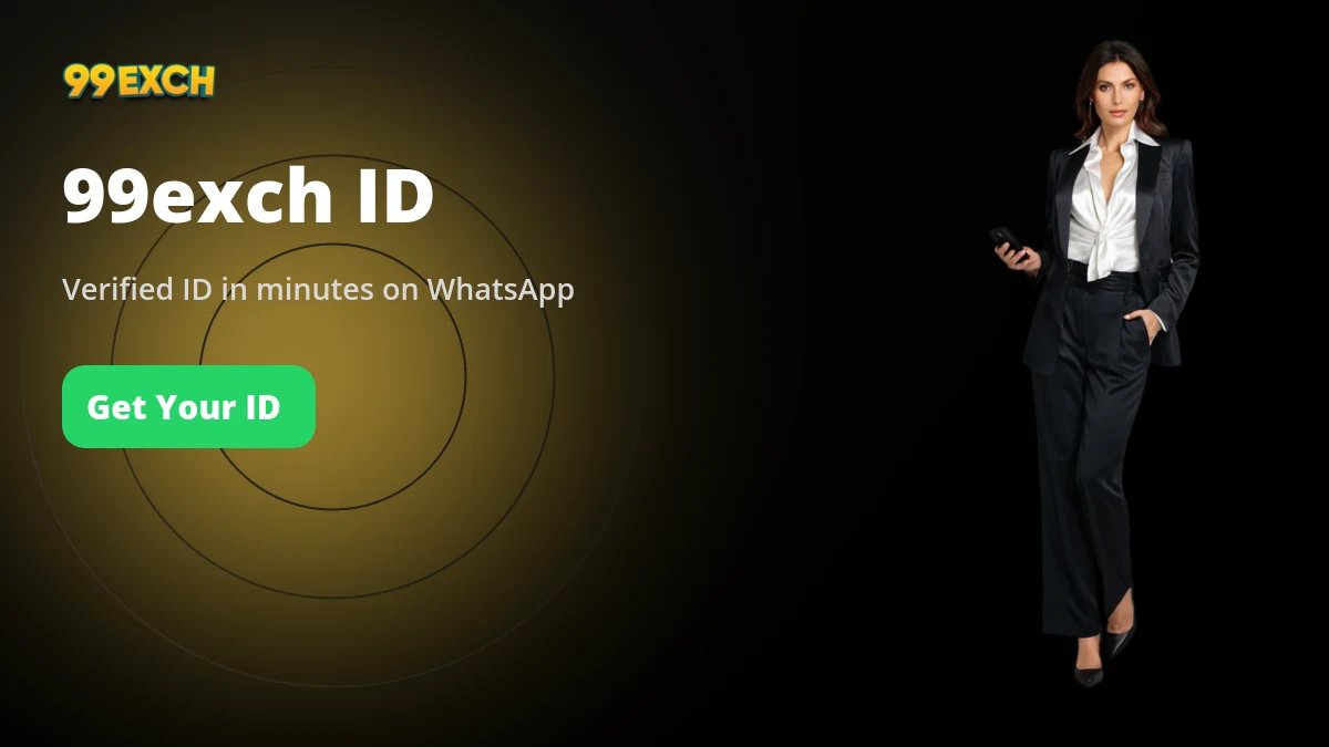 99exch ID banner showing verified ID issued on WhatsApp in minutes